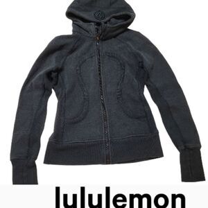 LULULEMON Scuba DARK GREEN THICK HOODIE JACKET MEDIUM LK NEW 6